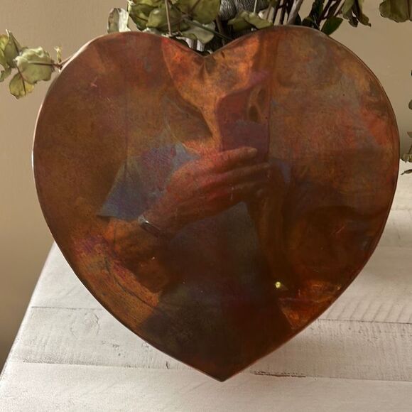 Copper Valentines Day Heart Wall Vase - Picture 3 of 6